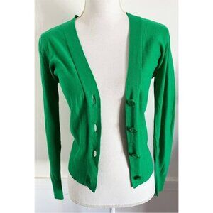 J Crew V-neck cotton blend cardigan BLUE